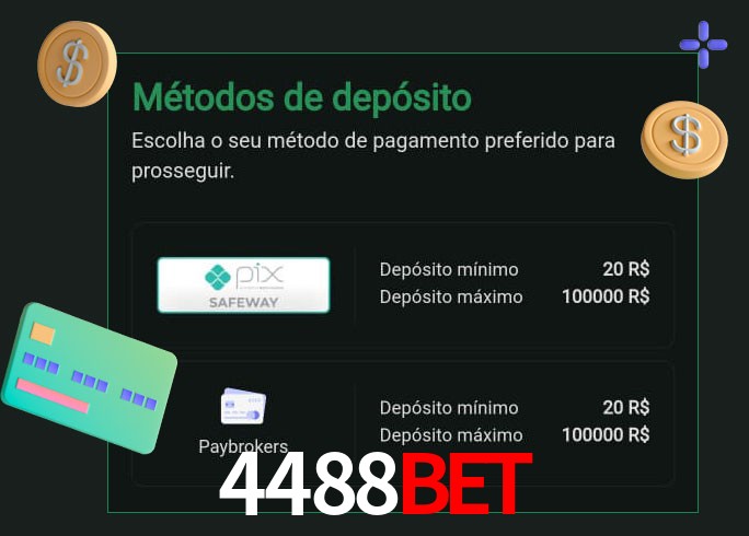 O cassino 4488bet oferece uma grande variedade de métodos de pagamento